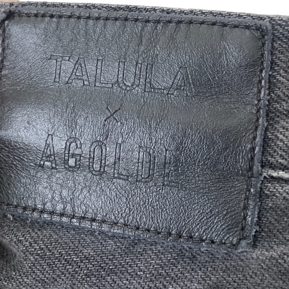 ARITZIA Talula X Agolde High Rise Taper Jeans Raw Hem Black Wash Women’s Size 28 - Picture 9 of 16